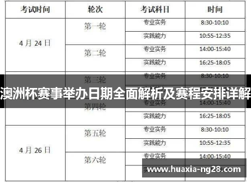 澳洲杯赛事举办日期全面解析及赛程安排详解